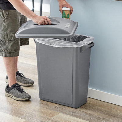 12 GAL RECTANGULAR WASTECAN AND LID